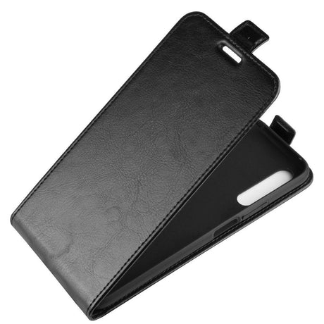 Huawei P Smart Pro Vertical Leather Flip Case - Svart