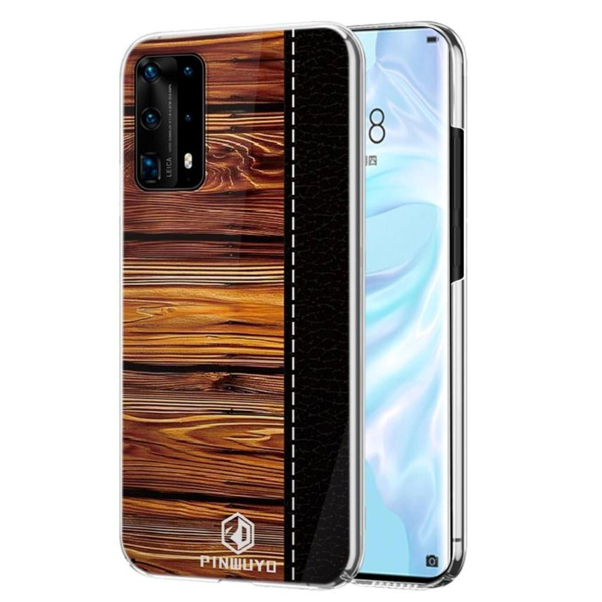 Huawei P40 Pro Pinwuyo Wood Grain Style Case - Svart