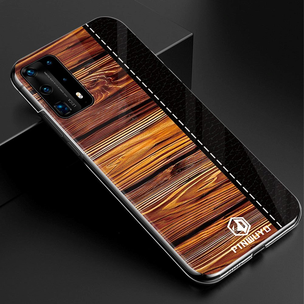 Huawei P40 Pro Pinwuyo Wood Grain Style Case - Svart