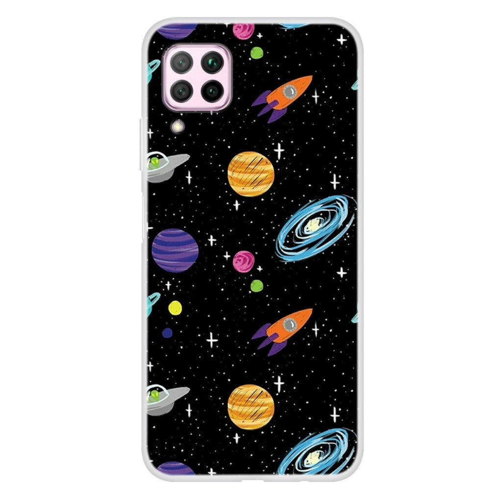 Huawei P40 Lite Plastic Case - Planeter & Spaceships