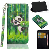 Huawei P40 Lite E Ljus Spot Leather Wallet Case & Strap - Panda