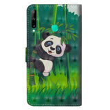 Huawei P40 Lite E Ljus Spot Leather Wallet Case & Strap - Panda