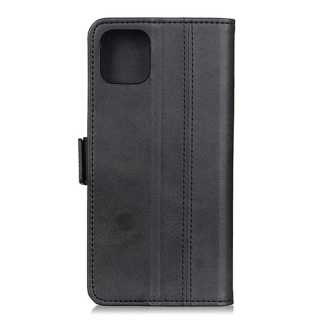Huawei Y5p Retro Leather Wallet Case - Svart
