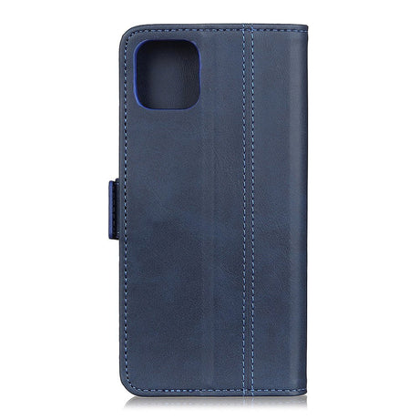 Huawei Y5p retro läder plånbokväska - mörkblå