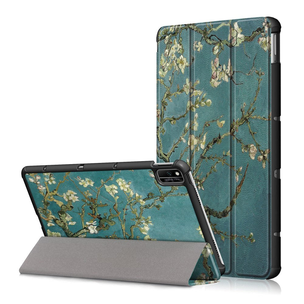 Huawei MatePad 10.4 "Läderfodral - Vita blommor