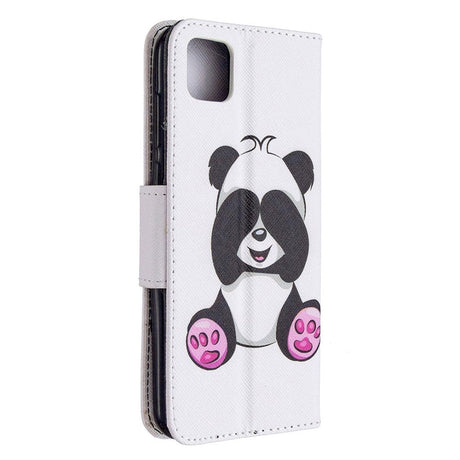 Huawei Y5p rutigt läderplånbok - Baby Panda