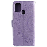 Huawei Honor 9x Lite Leather Wallet Case Mandala Mönster Purple