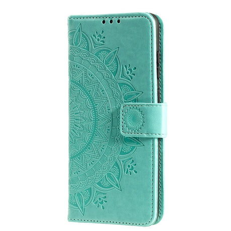 Huawei Honor 9x Lite Leather Wallet Case Mandala Mönster Mint