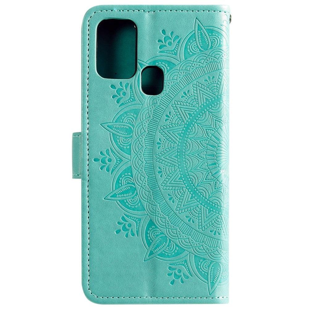 Huawei Honor 9x Lite Leather Wallet Case Mandala Mönster Mint