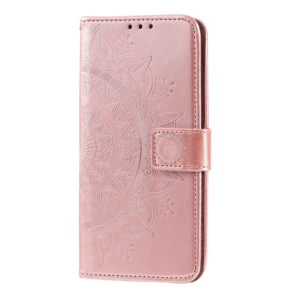 Huawei Honor 9x Lite Leather Wallet Case Mandala Mönster Rose Gold