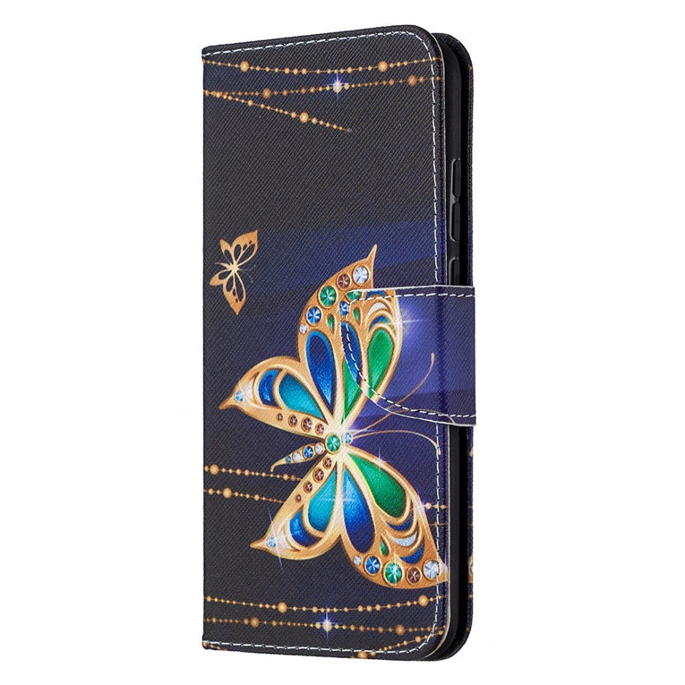 Huawei Honor 9x Lite Wallet Case Gold Fjärilar