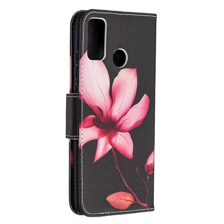 Huawei Honor 9x Lite Leather Wallet Case - Pink Flower