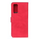 Huawei P Smart (2021) KHAZNEH Retro Leather Wallet Case - Red