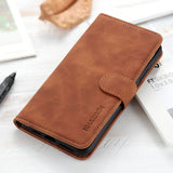 Huawei P Smart (2021) KHAZNEH Retro Leather Wallet Case - Brown