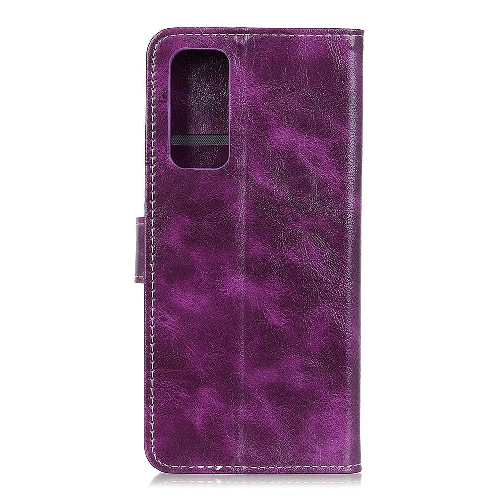 Huawei P SMART 2021 Glänsande läderplånbok - Purple