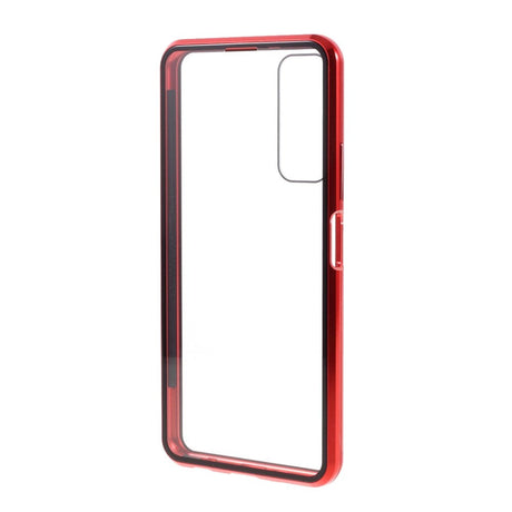 Huawei P Smart 2021 Magnetic Case m. Glas fram och bak - röd