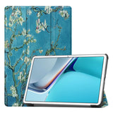 Huawei MatePad 11 Tri-Fold Flip Case m. Sömnfunktion - Blommorgrenar