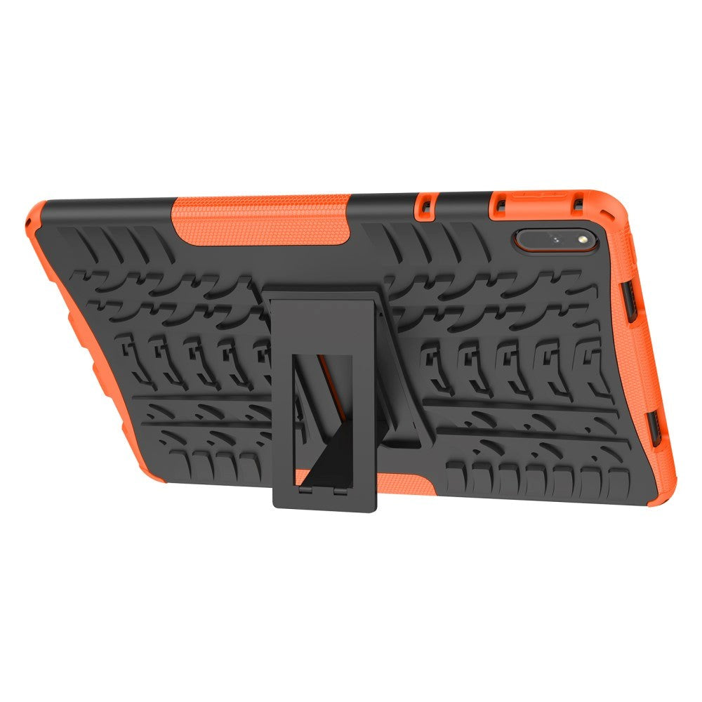 Huawei MatePad 11 Tough Case m. Däckdesign & stativläge - Svart & orange