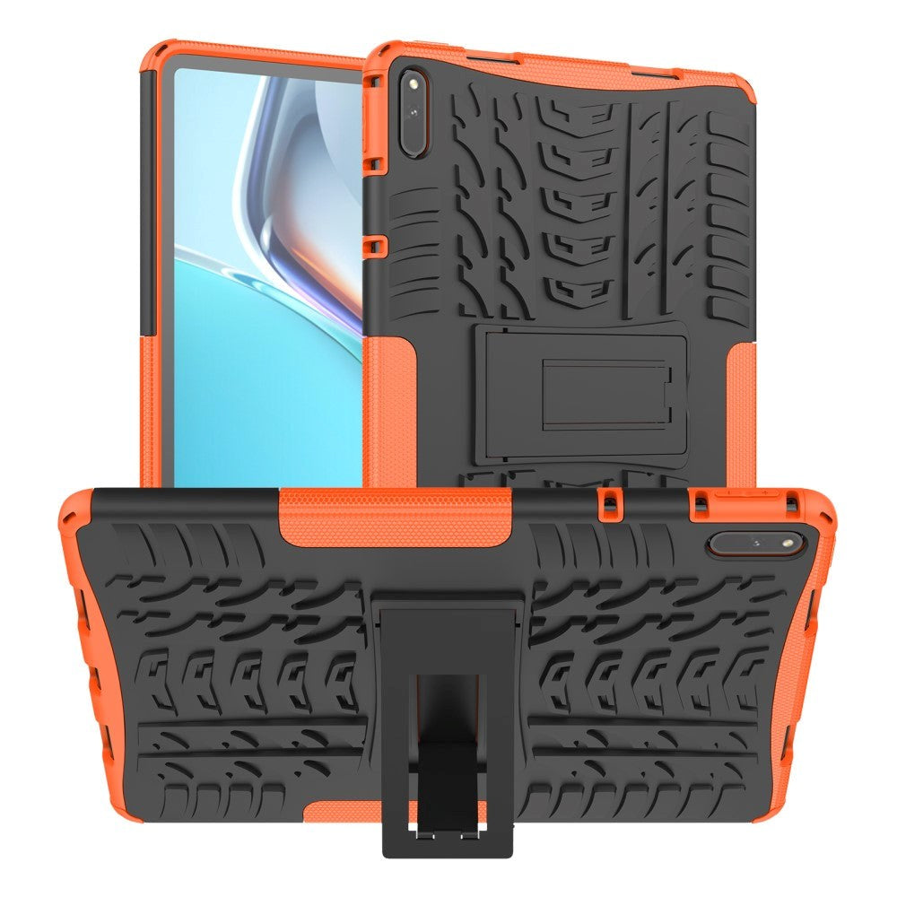 Huawei MatePad 11 Tough Case m. Däckdesign & stativläge - Svart & orange