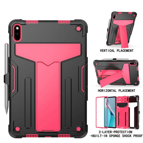 Huawei MatePad 11 Tough Case m. Stativfunktion & Pen Holder - Black & Pink