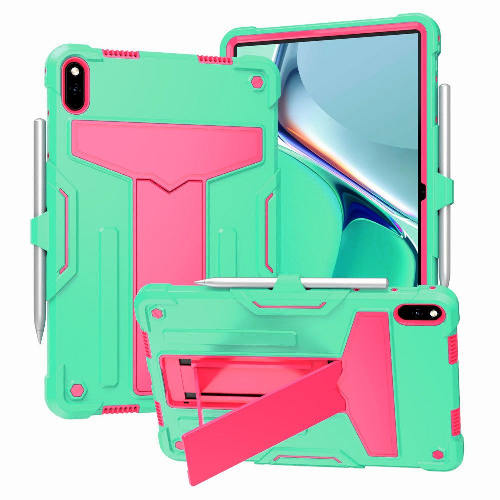 Huawei MatePad 11 Tough Case m. Stativfunktion & Pen Holder - Cyan & Pink