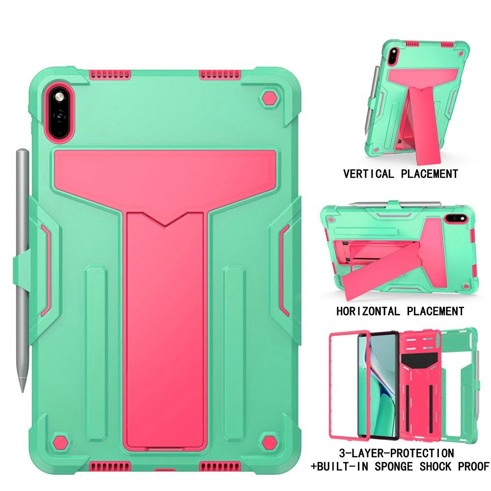 Huawei MatePad 11 Tough Case m. Stativfunktion & Pen Holder - Cyan & Pink