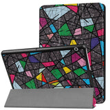 Huawei Mediapad T3 10 9.6" Skal - Tri-Fold Leather Case" Crazy Patterns "Gray