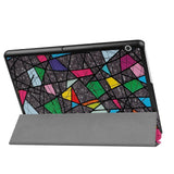 Huawei Mediapad T3 10 9.6" Skal - Tri-Fold Leather Case" Crazy Patterns "Gray