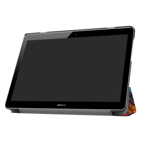 Huawei Mediapad T3 10 9.6" Skal - Tri-Fold Leather Case" Crazy Patterns "Gray