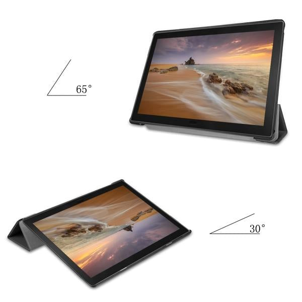 Lenovo Tab E10 Läderfodral m. Tri-Fold Stand - White