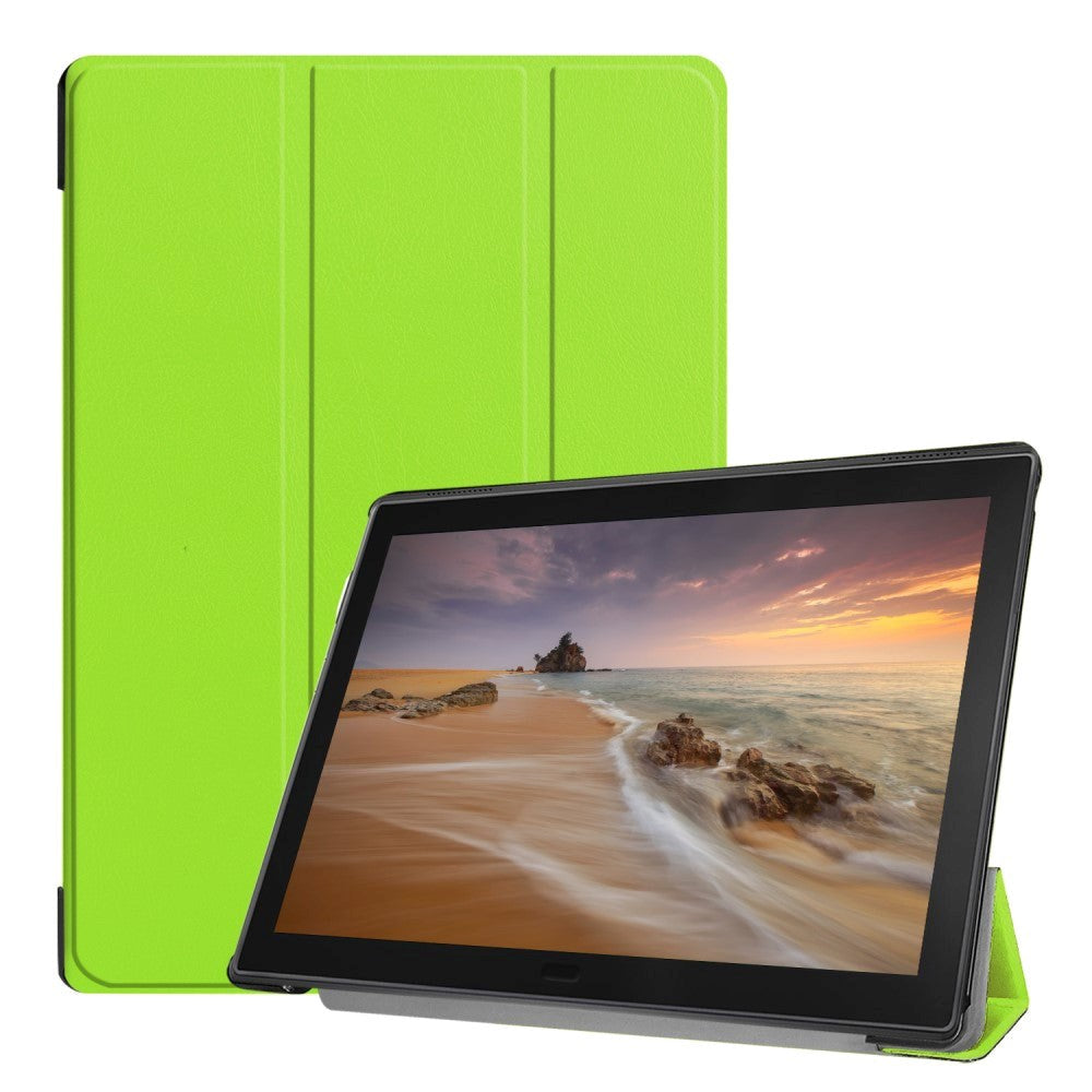 Lenovo Tab E10 Läderfodral m. Tri-Fold Stand - Green