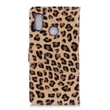 Motorola Moto E6 Plus Leopard Wallet Case Brown Brown