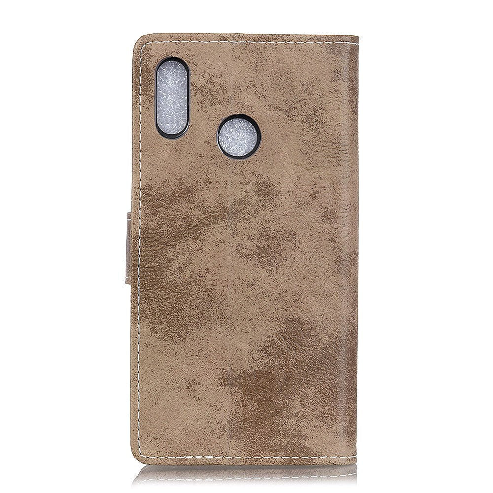 Motorola Moto E6 Plus Vintage Leather Wallet Case Brown Brown