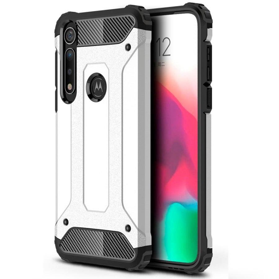 Motorola Moto G8 Plus Armor Guard Hard Case Skal - Silver