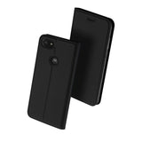 Motorola Moto E6 Spela DUX DUCIS Skin Pro Series Thin Wallet Case - Svart