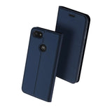 Motorola Moto E6 Spela DUX DUCIS Skin Pro Series Thin Wallet Case - Blue