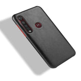 Motorola Moto G8 Plus Litchi Grain Leather Case - Svart