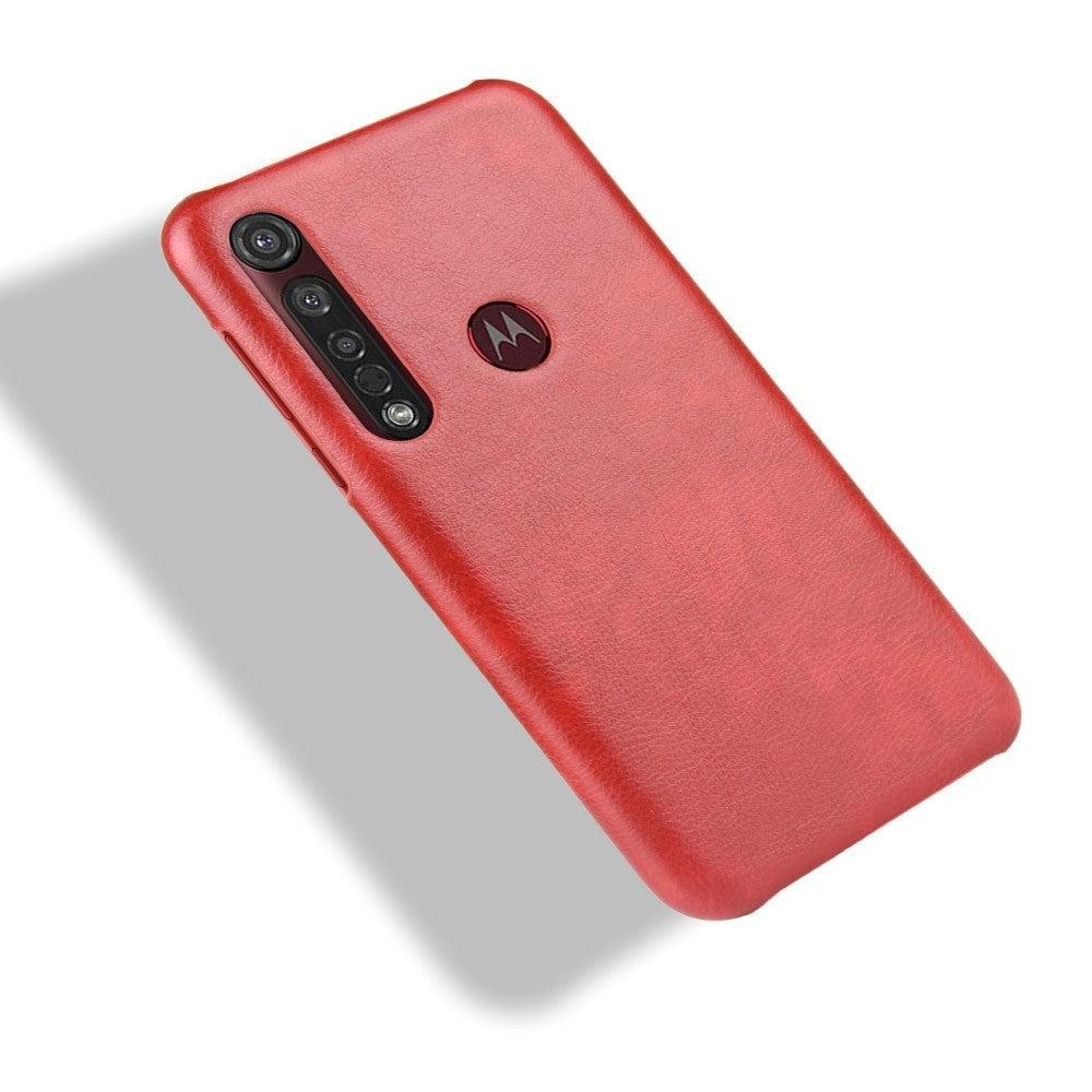 Motorola Moto G8 Plus Litchi Grain Leather Case - Red