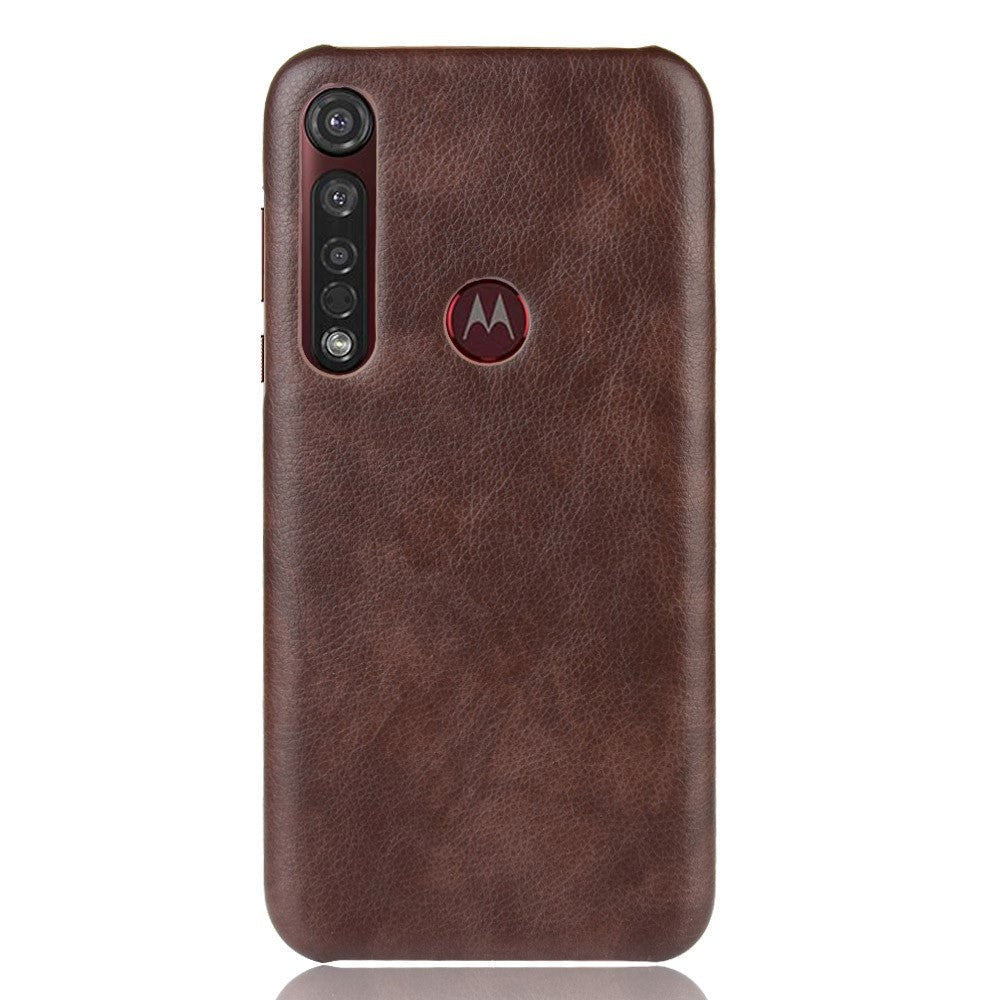 Motorola Moto G8 Plus Litchi Grain Leather Case - Brown