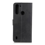 Motorola Moto G8 Power Lite Litchi Leather Wallet Case - Svart