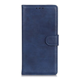 Motorola Moto G8 Power Lite Litchi Leather Wallet Case - Blue