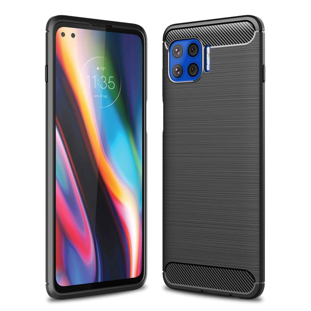 Motorola Moto G 5G Plus Case m. Kolfiberutseende - Svart