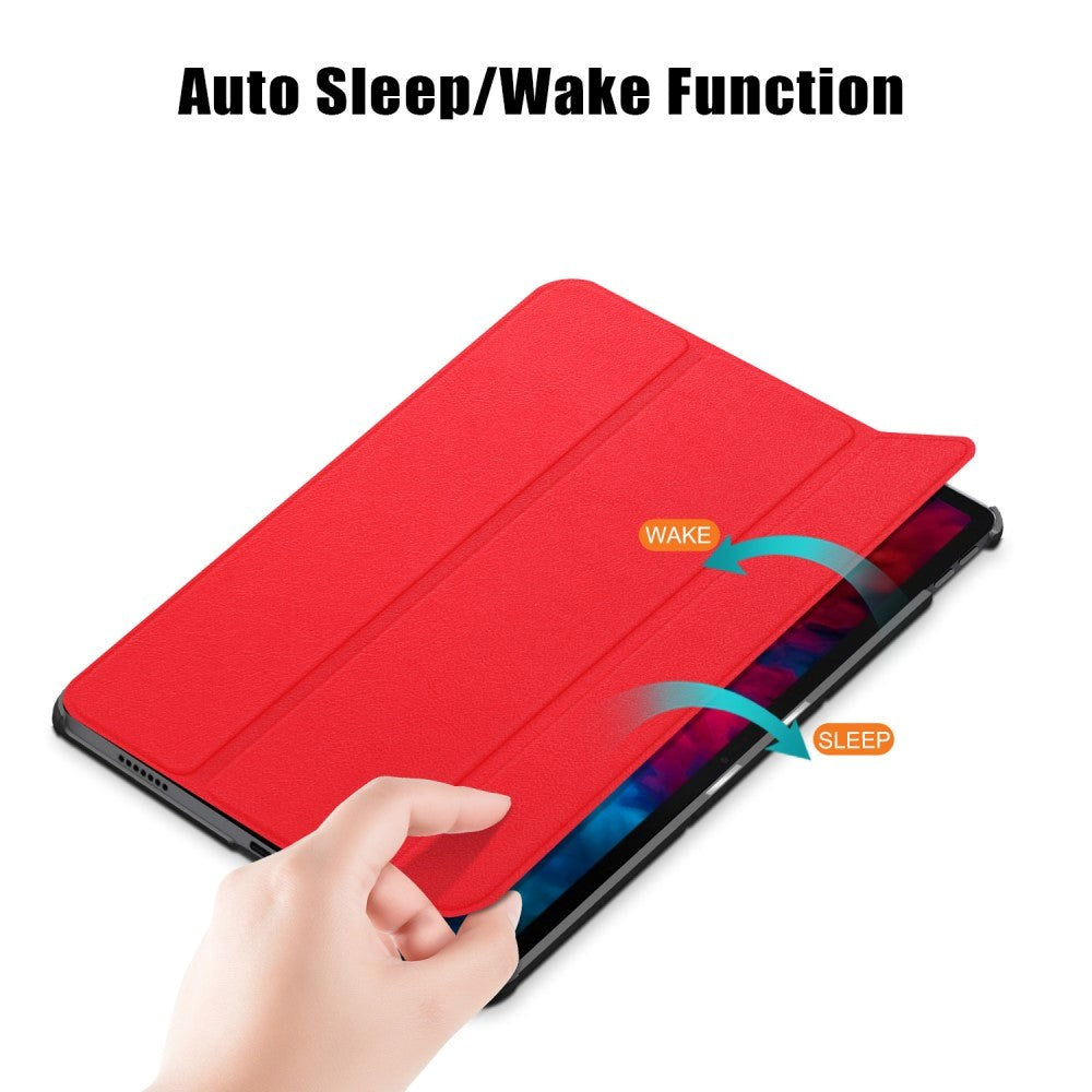 Lenovo Tab P11 Pro Tri-Fold Flip Case m. wake up/sleep-funktion - röd