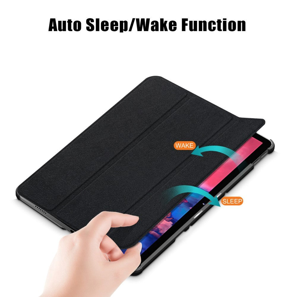 Lenovo Tab P11 / P11 (5G) / P11 Plus Tri-Fold Flip Case m. wake up/sleep-funktion - Svart