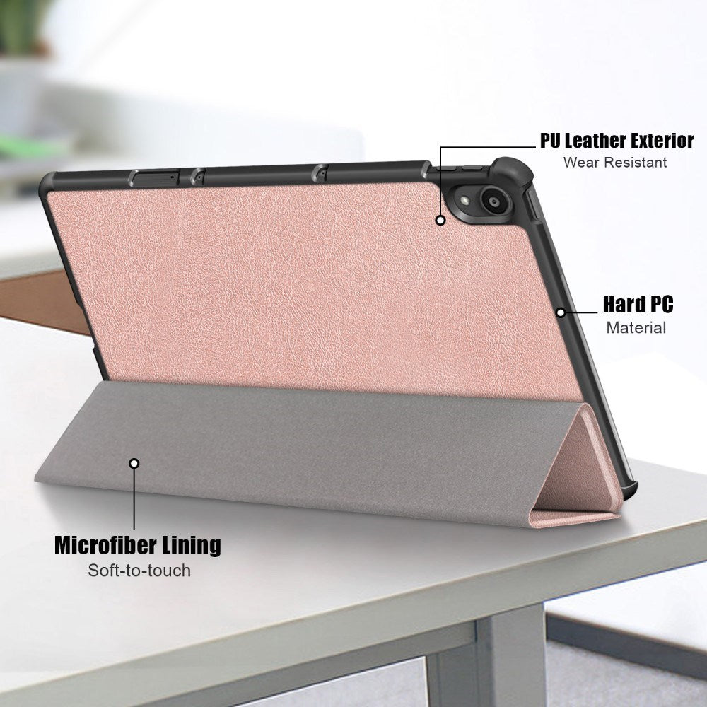 Lenovo Tab P11 / P11 (5G) / P11 Plus Tri-Fold Fodral med Sova-Funktion - Rose Gold