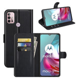 EIDERWOOD Motorola Moto G10 / G20 / G30 Konstläder Flip Fodral med Korthållare & Ställfunktion - Svart