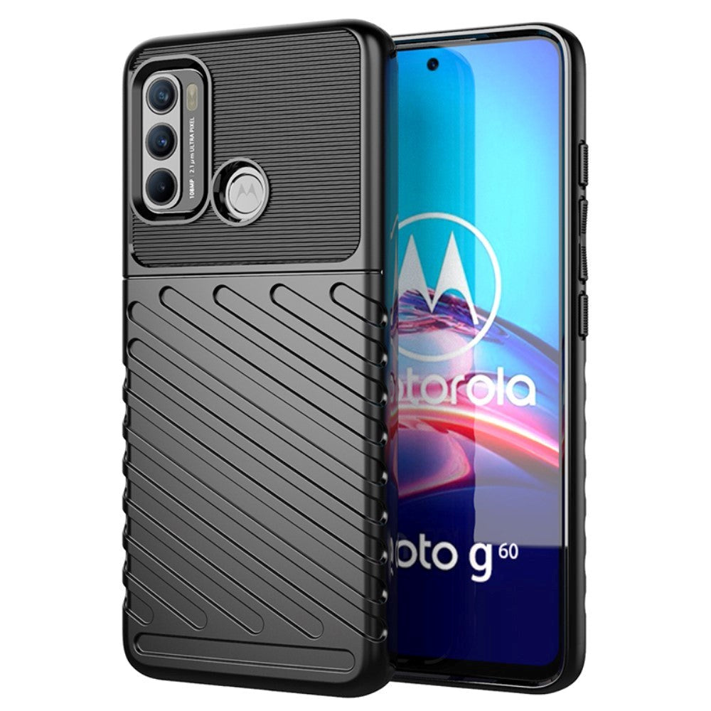 Motorola Moto G60 Thunder Series Twill Plast Skal - Svart