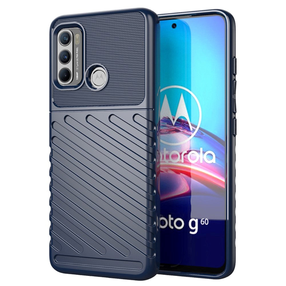 Motorola Moto G60 Thunder Series Twill Plast Skal - Blå