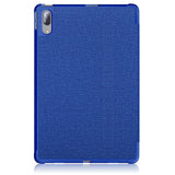 Lenovo Tab P11 Pro Fabric Tri-Fold Leather Case - Blue