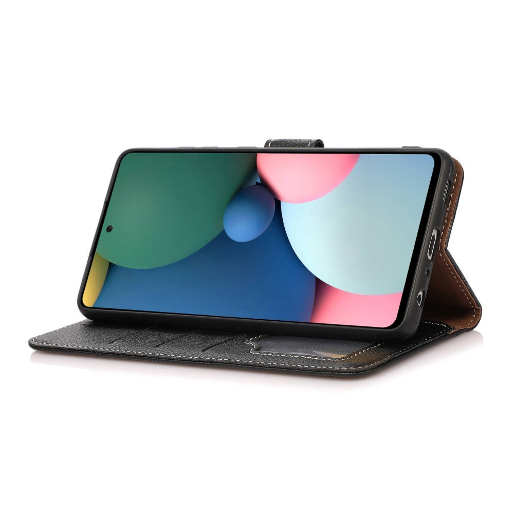 Motorola Moto G10 / G20 / G30 Litchi läderplånbok - Svart